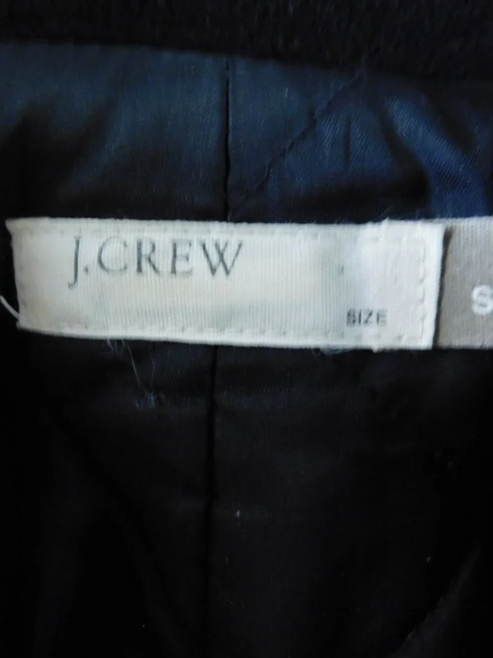 J Crew Thinsulate Double Breasted Black Pea Coat sz S - Picture 4 of 7